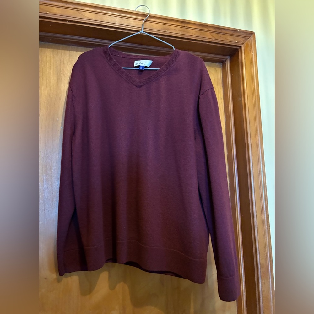 Classic Burgundy V-Neck Sweater